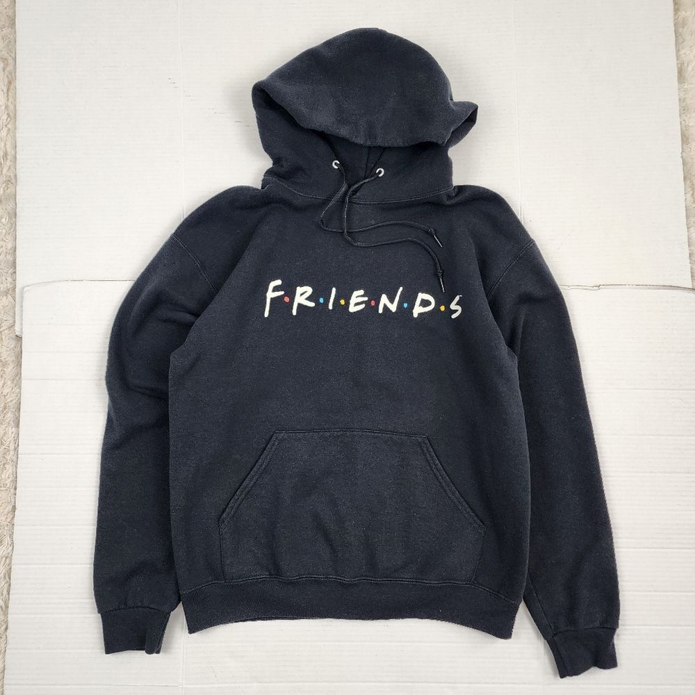 Friends Black Hoodie Graphic Print Size M